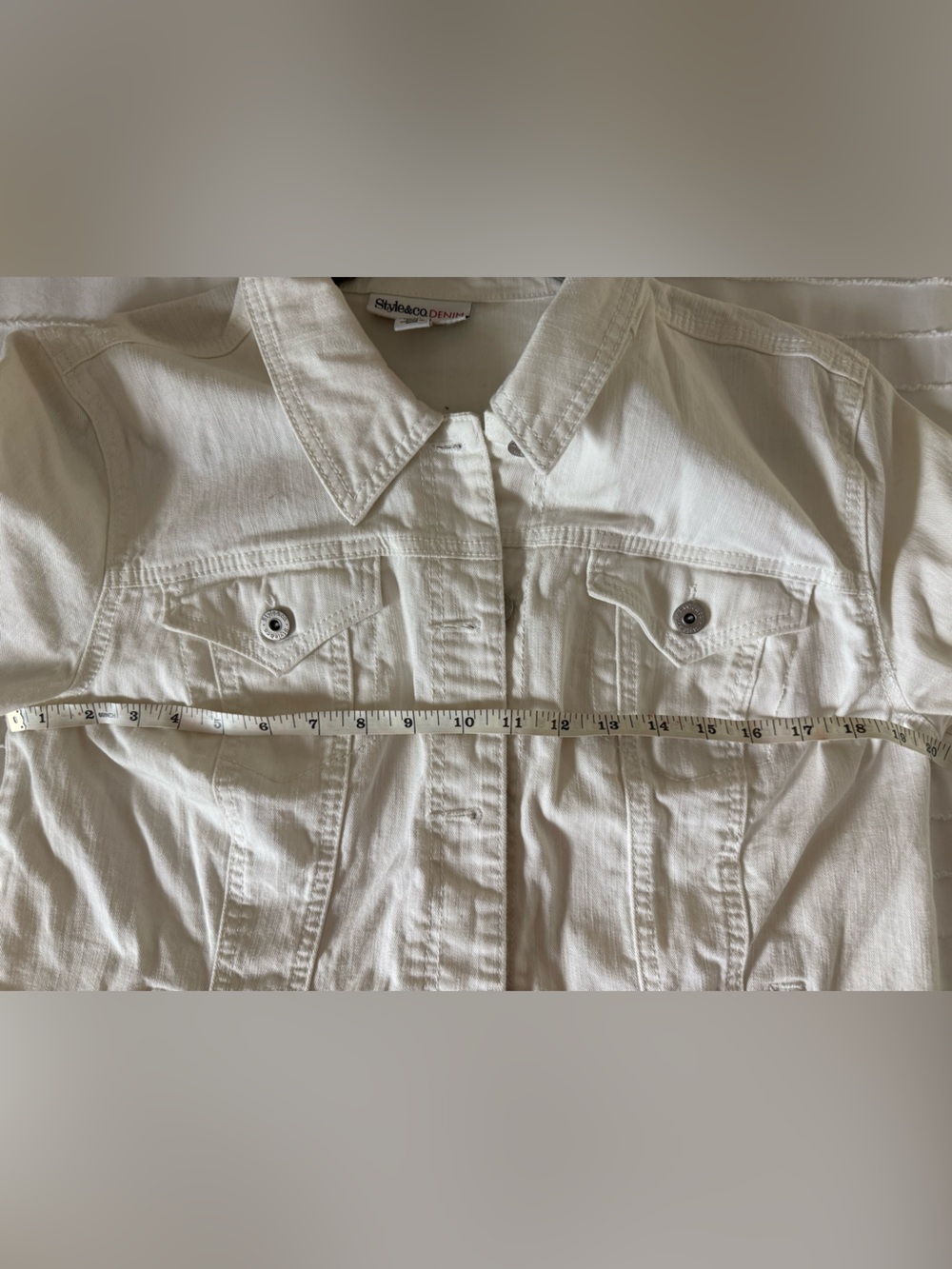 Style & Co. White Jean Jacket - Picture 9 of 12